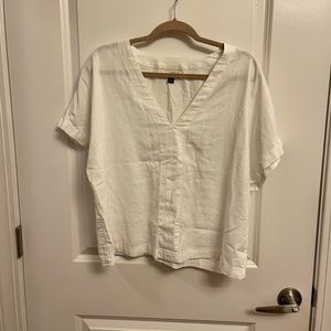 Universa Thread white linen blouse size XL